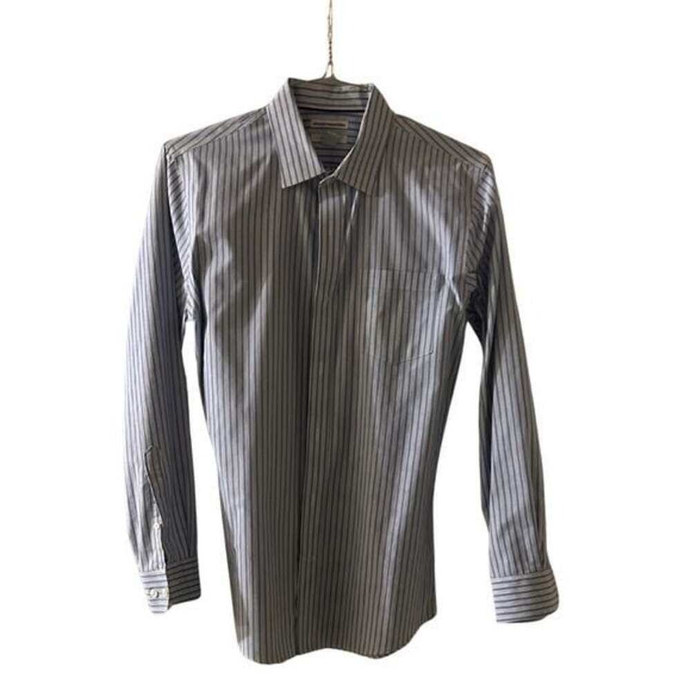 Amazon Essentials Men's Light Blue Striped Dress Shirt